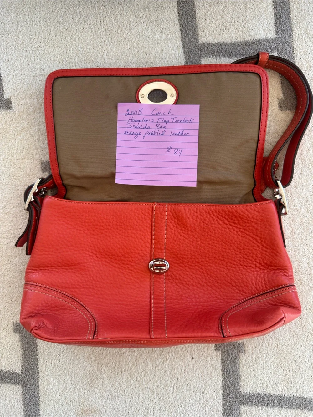 Red Leather Crossbody Shoulder Bag - Classic Turnlock Coach